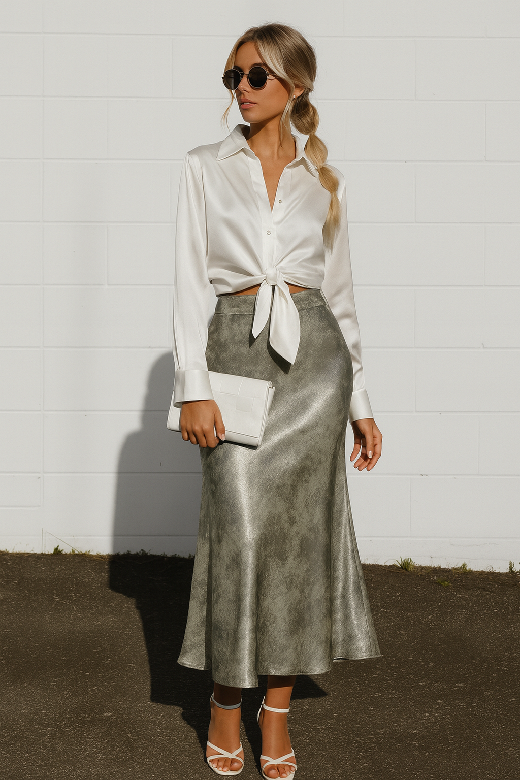 Rust Mist Satin Skirt