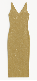 Sleeveless Glitter Evening Dress