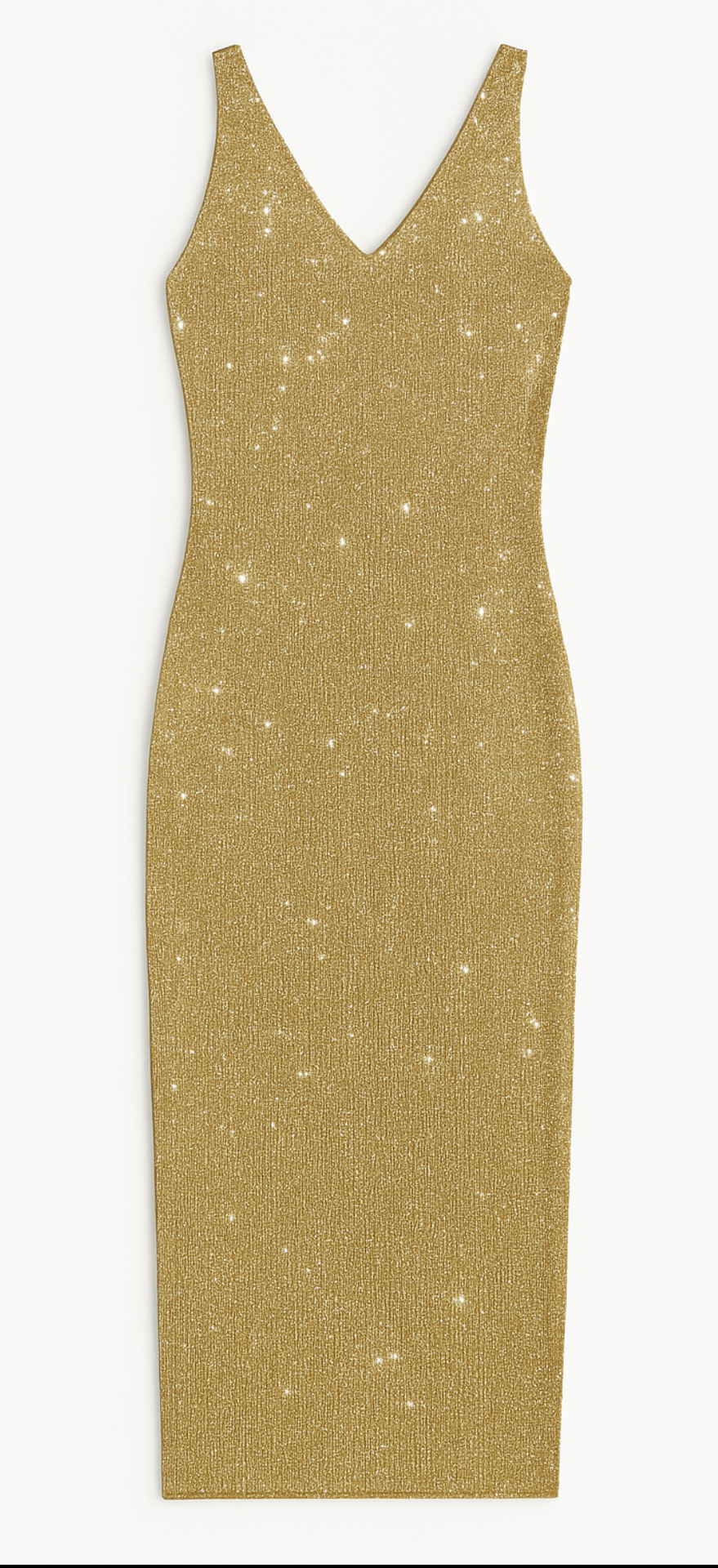 Sleeveless Glitter Evening Dress