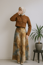 Autum Drift Satin Skirt - Moderélle