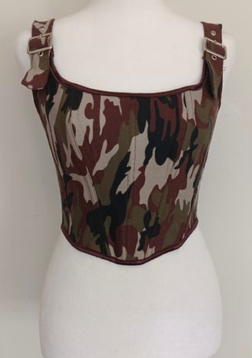 Camo Strap Corset Top - Moderélle