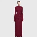 Crimson Ruched Gown - Moderélle