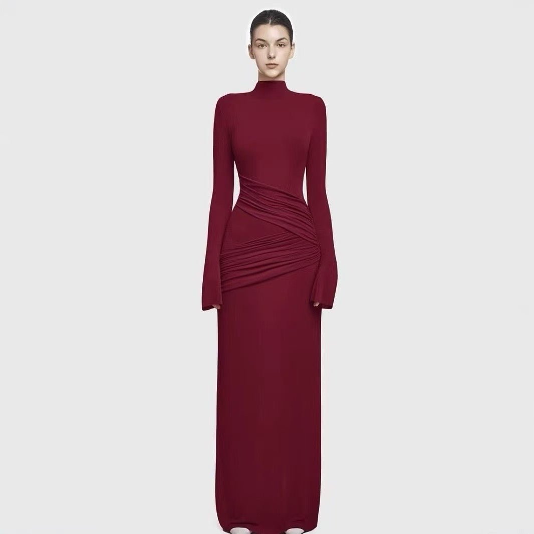 Crimson Ruched Gown - Moderélle