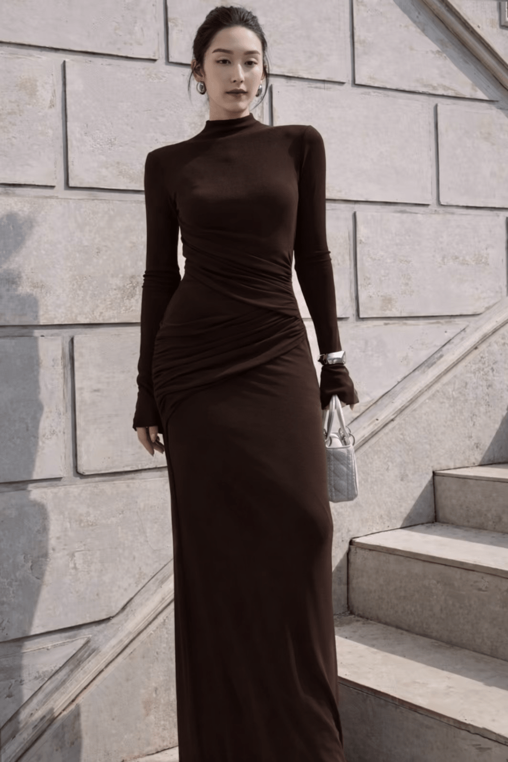 Crimson Ruched Gown - Moderélle