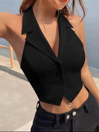 Cropped collar top - Moderélle