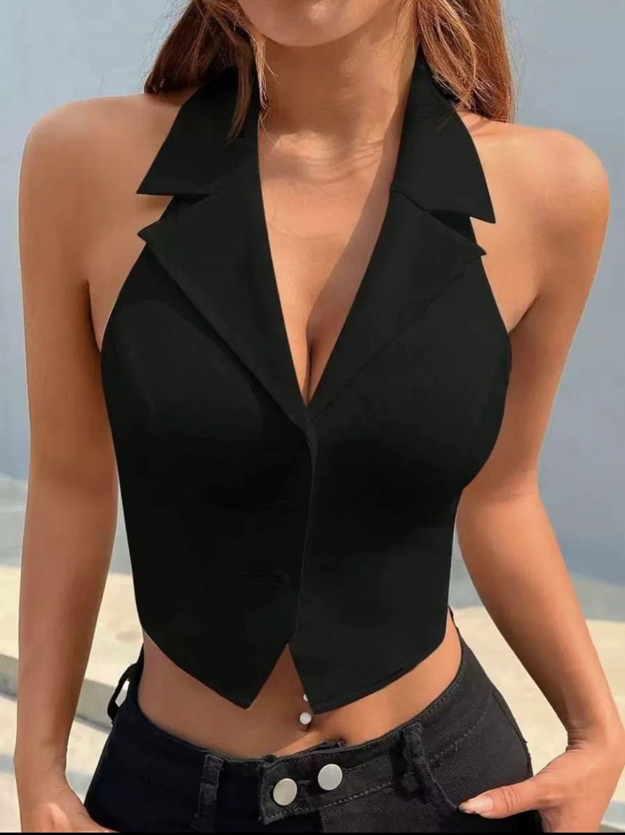 Cropped collar top - Moderélle
