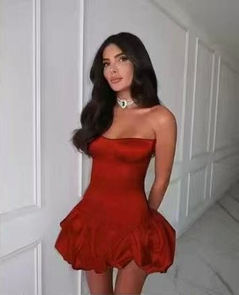 LUMIÉRE Baloon Hem Evening Gown - Moderélle