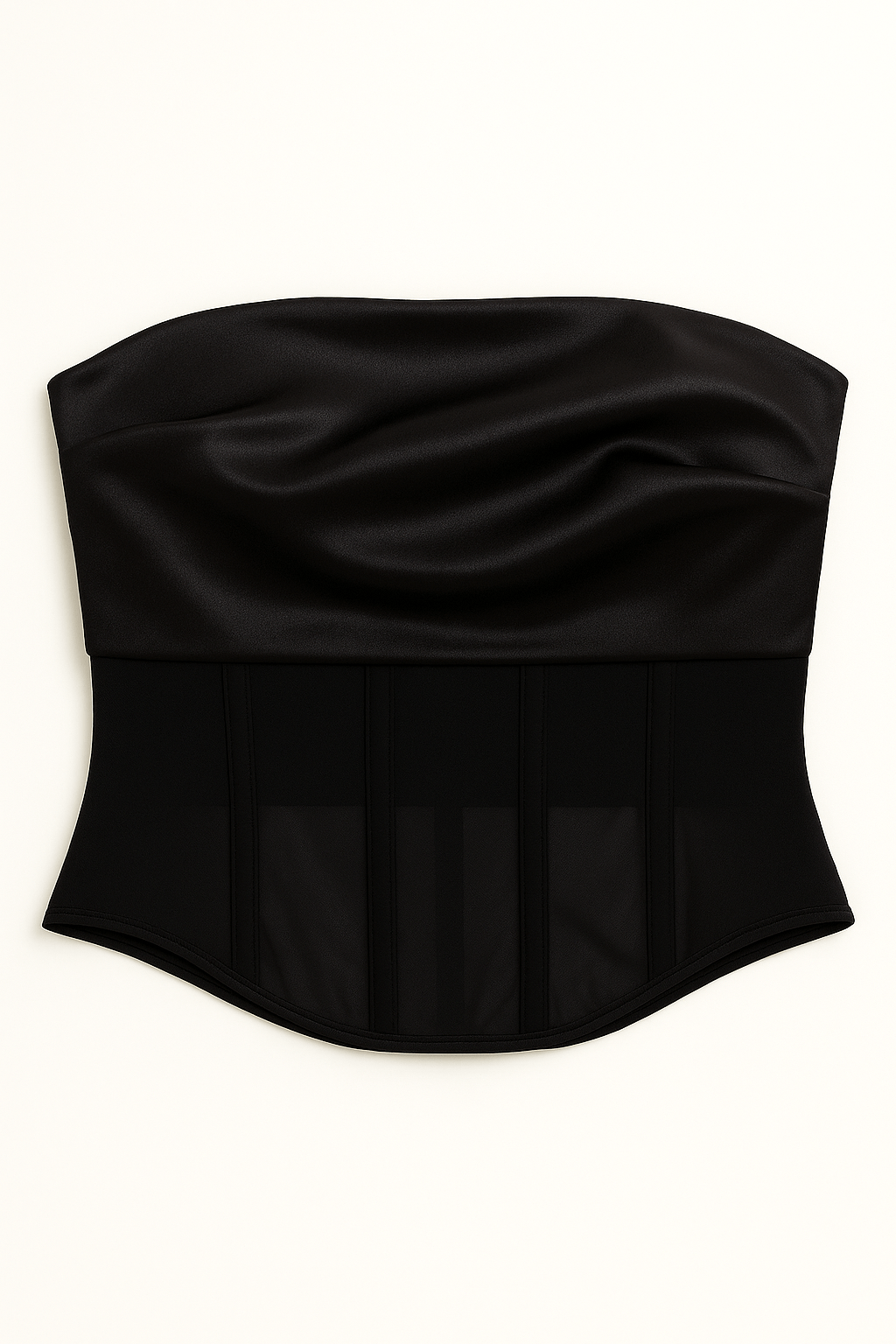 Noir Silk Corset Top - Moderélle