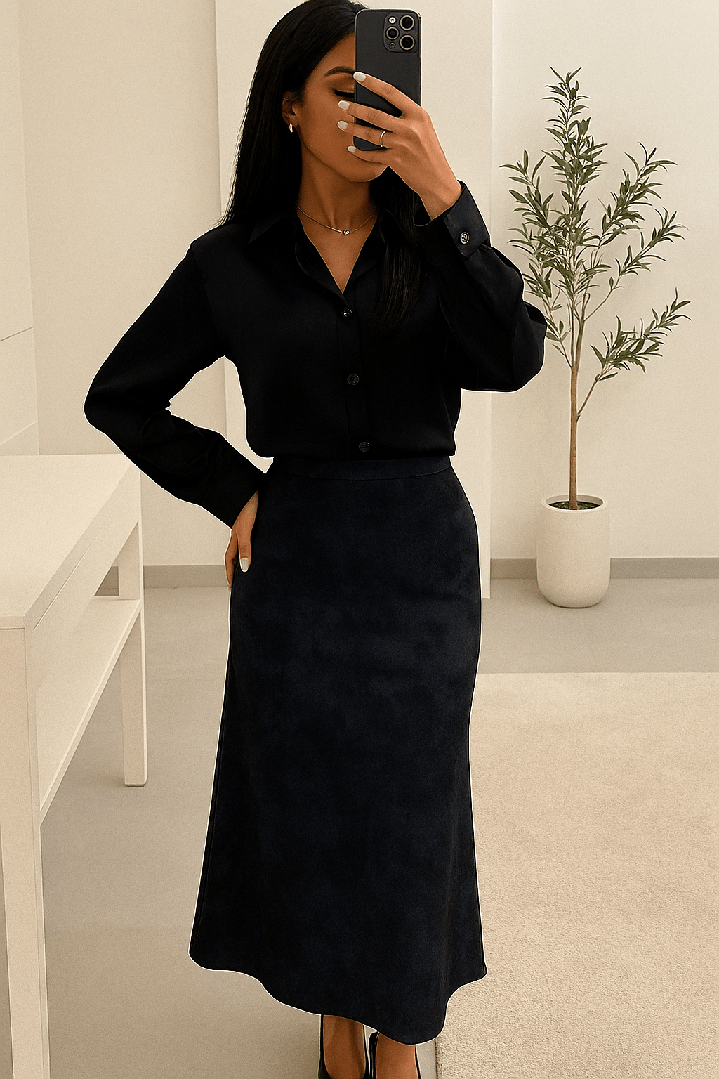 Rust Mist Satin Skirt - Moderélle