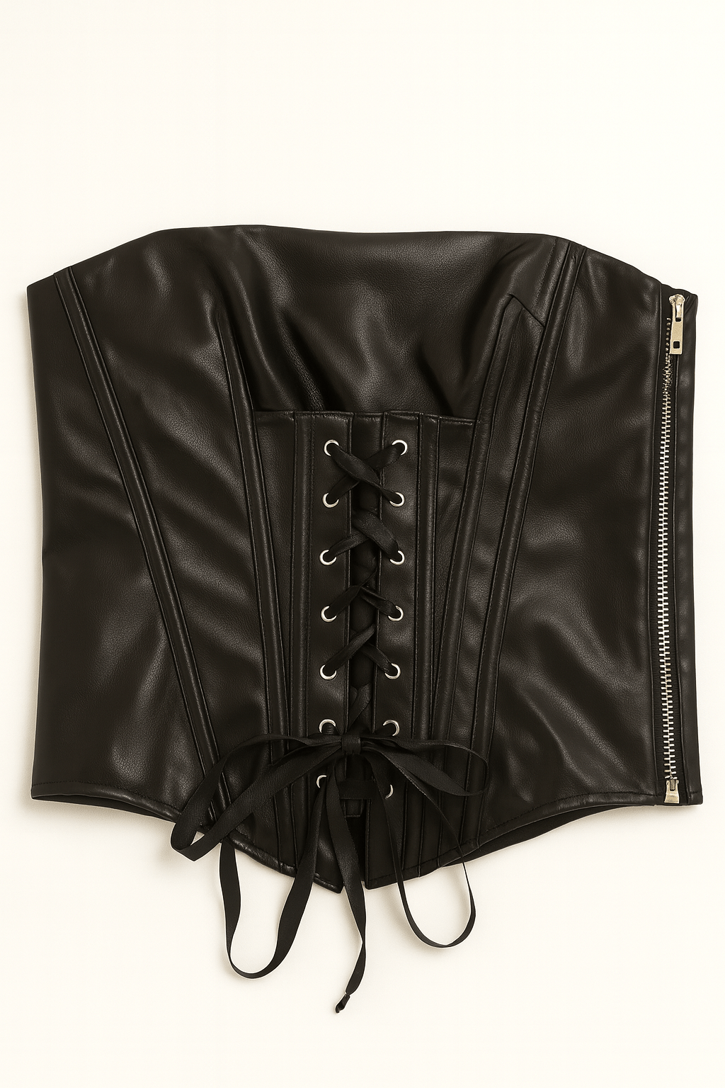 Sculpt Noir Leather Corset Top - Moderélle