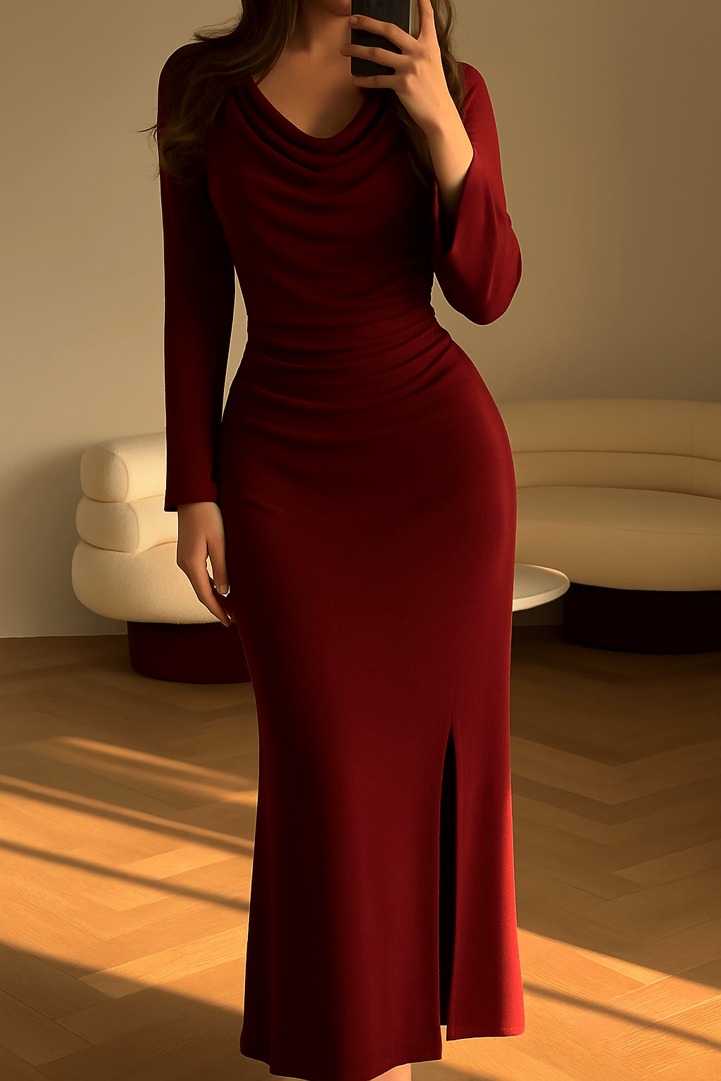 Shoulder Padded Evening Gown - Moderélle