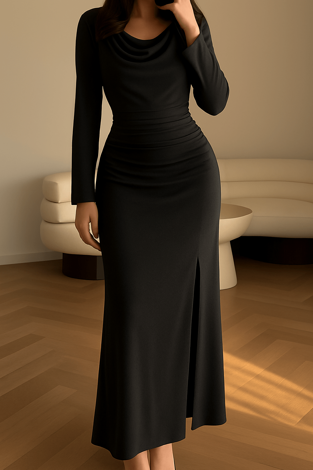 Shoulder Padded Evening Gown - Moderélle