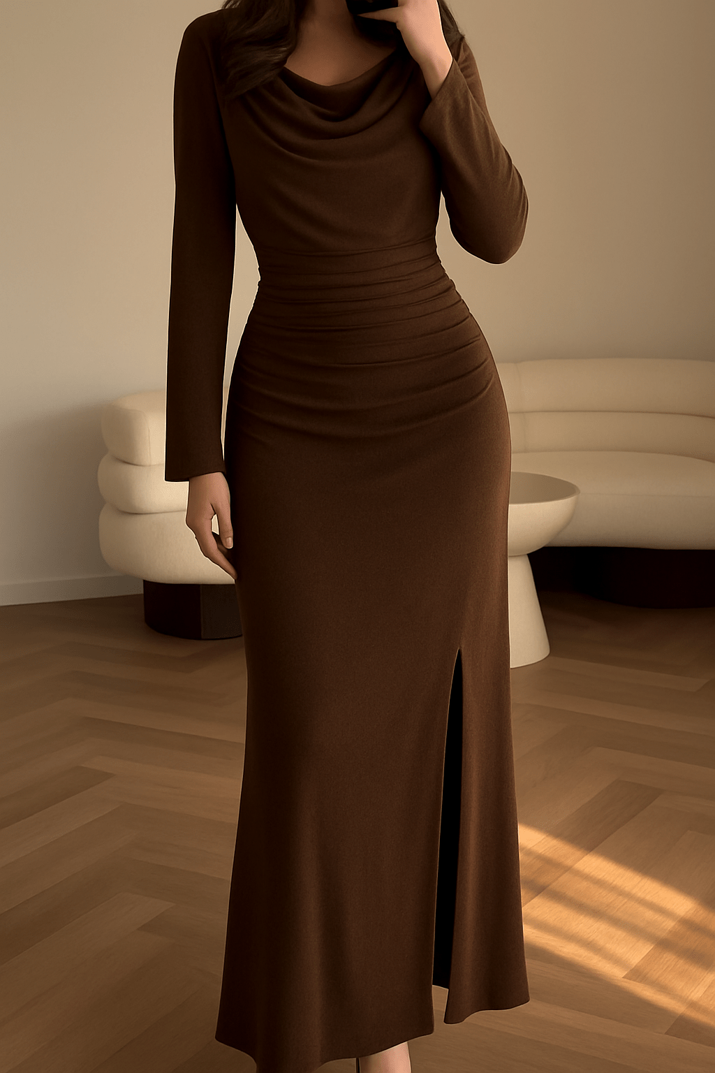 Shoulder Padded Evening Gown - Moderélle