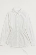 Waist Cinch Poplin Shirt - Moderélle