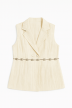 Women Sleeveless Satin Lightweight Suit Set - Moderélle