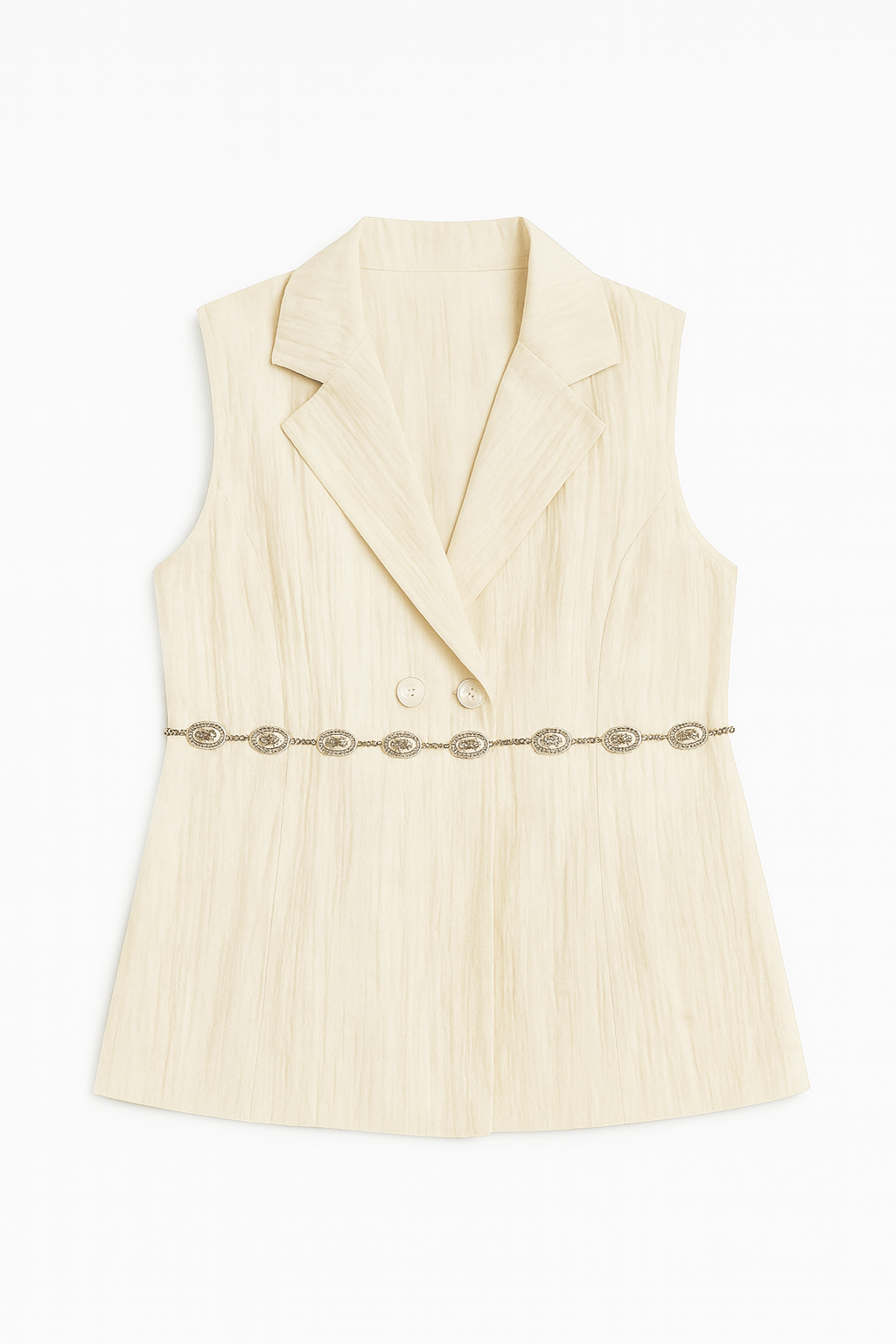 Women Sleeveless Satin Lightweight Suit Set - Moderélle