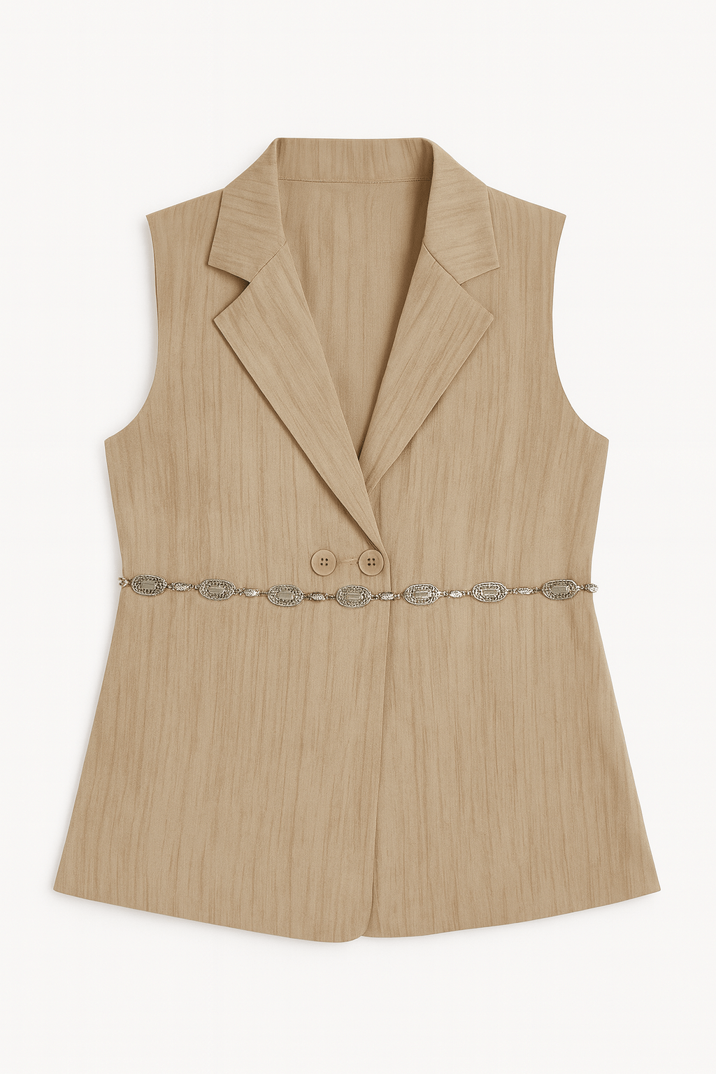 Women Sleeveless Satin Lightweight Suit Set - Moderélle