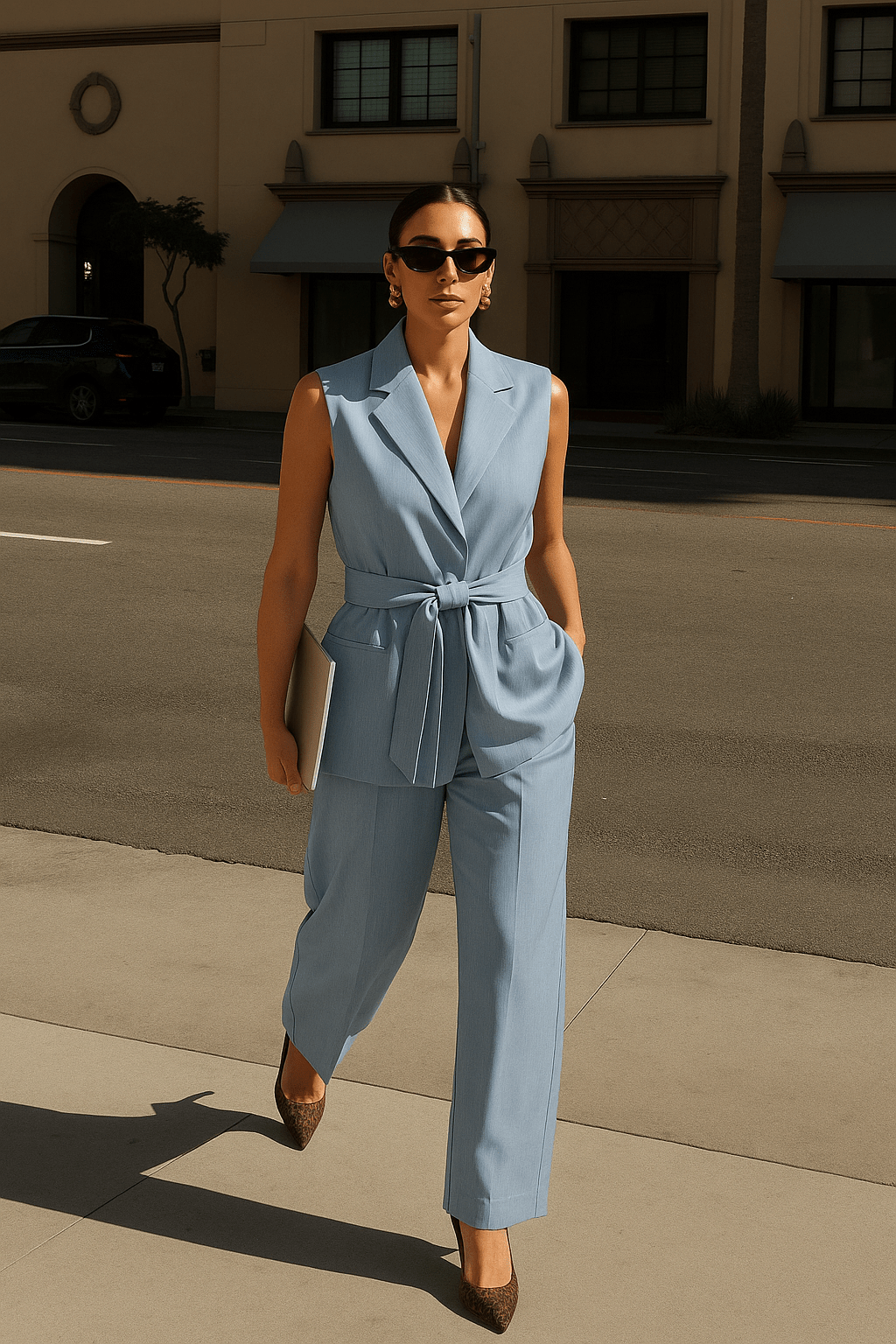 Women’s Belted Sleeveless Casual Set - Moderélle