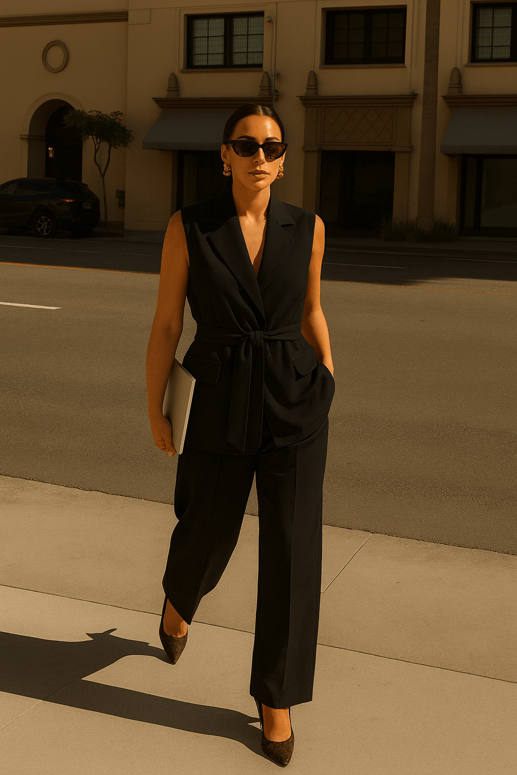 Women’s Belted Sleeveless Casual Set - Moderélle